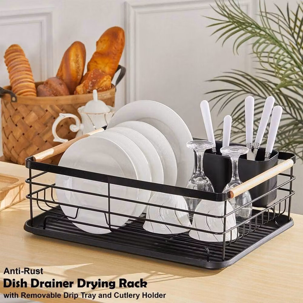 SPETLEK 1 Tier Dish Drainer Rack in Black – 3