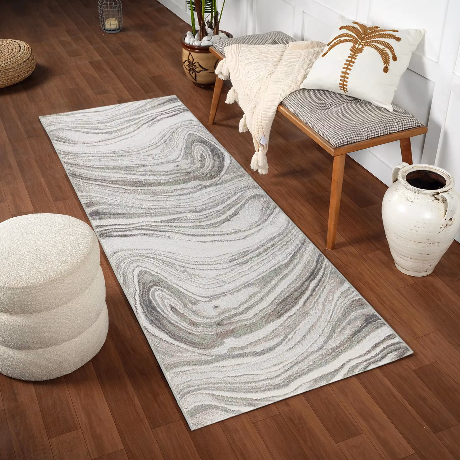 Livabliss Roma Modern Abstract Rug in Grey, Brown and Green, W/D: 200 x 275 cm – 2