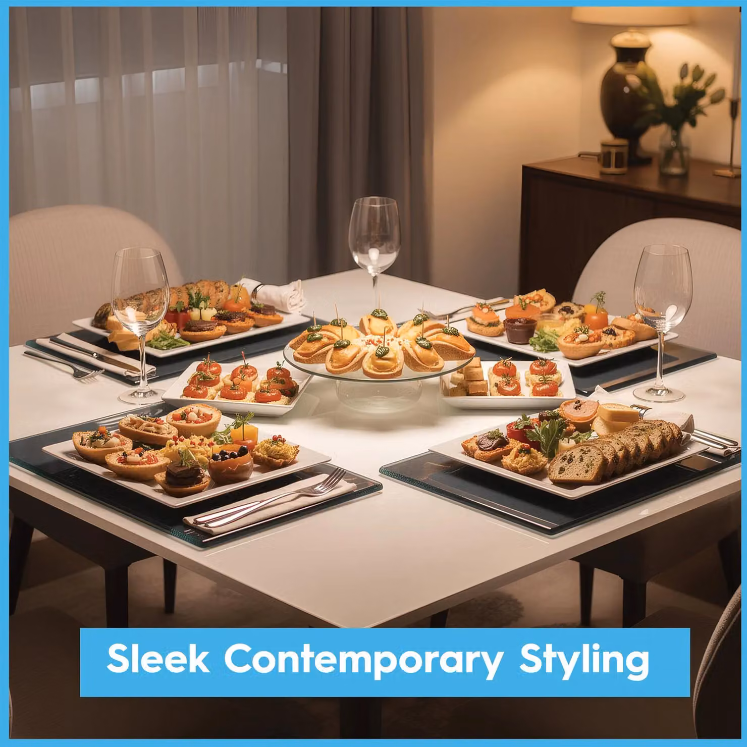 Harbour Housewares Rectangular Glass Placemats, Pack of 6, Transparent, W: 30 cm, D: 20 cm – 8