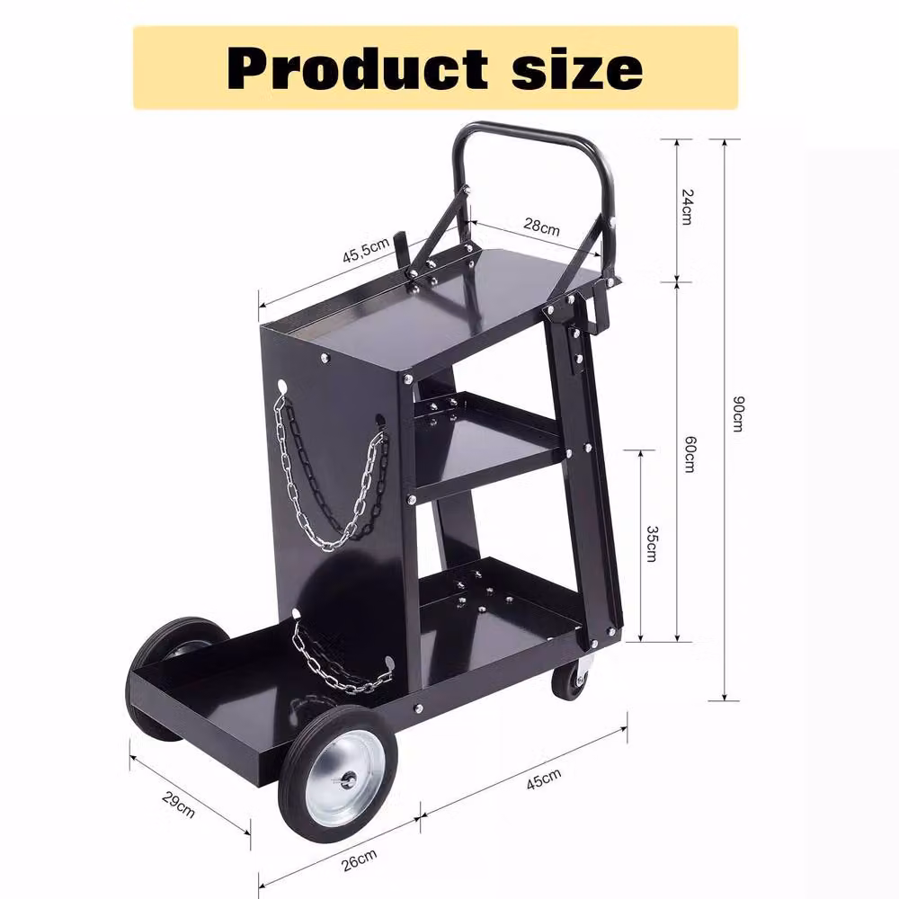 Dprodo Heavy Duty Rollable Steel Welding Cart in Black, W/D/H: 60 x 80 x 45 cm – 5