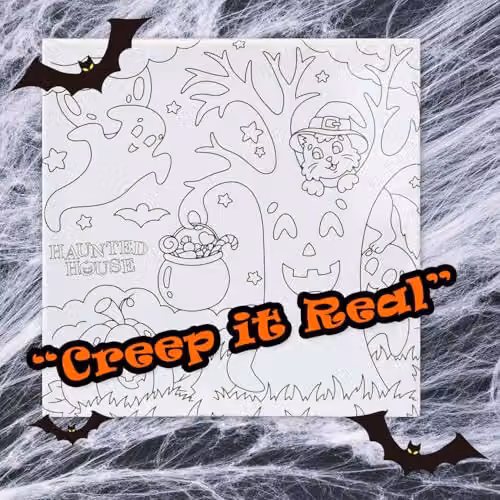 VFM e-Store Halloween Trick or Treat Canvas Craft Accessory Tree in White, Height: 25 cm – 5