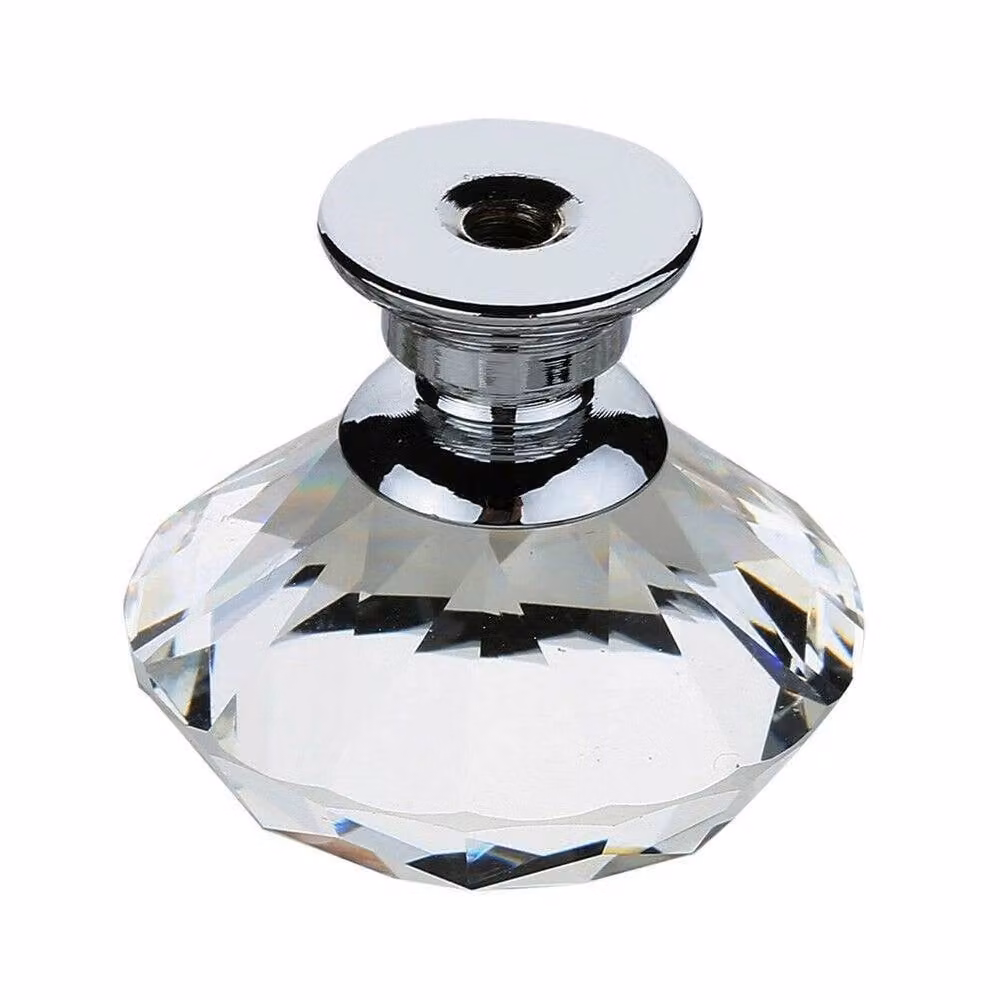NESTLUNE Clear Crystal Diamond Diamante Door Knob, Polished Transparent Glass, W/D/H: 10 x 4 x 4 cm – 2