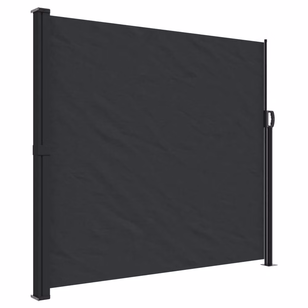 Berkfield Home Retractable Side Awning in Black, Wall-Mounted Polyester, W/H: 600 x 180 cm – 2