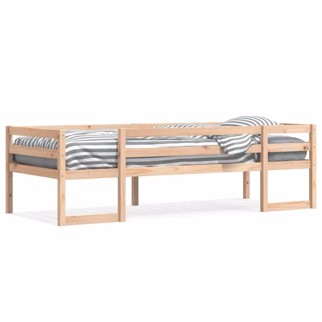 Berkfield Home Kids Small Single Solid Wood Pine Bed Frame, Brown, W/D/H: 75 x 190 cm – 2