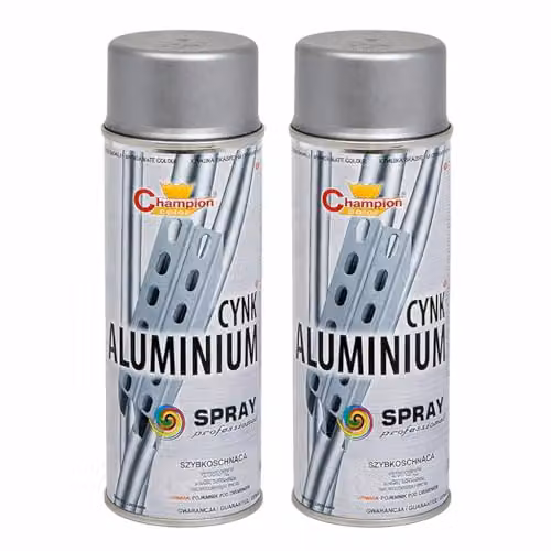 Sola Zinc Aluminium Spray Paint for Galvanised Steel, Silver Metallic Finish, 2 x 400 mL – 2