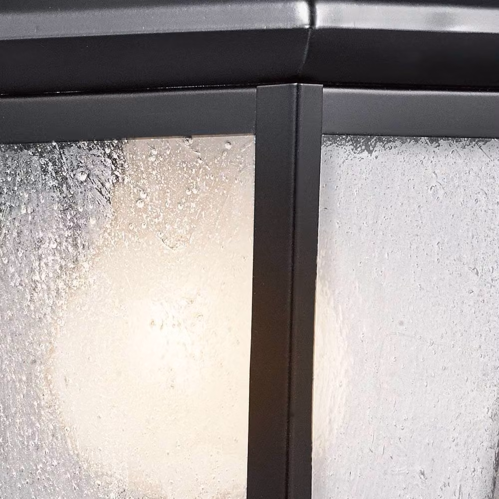 Netlighting Mount Vernon Small Black Wall Lantern with Transparent Glass IP44 – 3