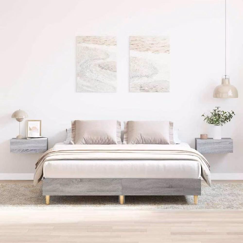 Berkfield Home King Size Bed Frame in Grey Sonoma, Engineered Wood, W/D/H: 150 x 200 cm – 2
