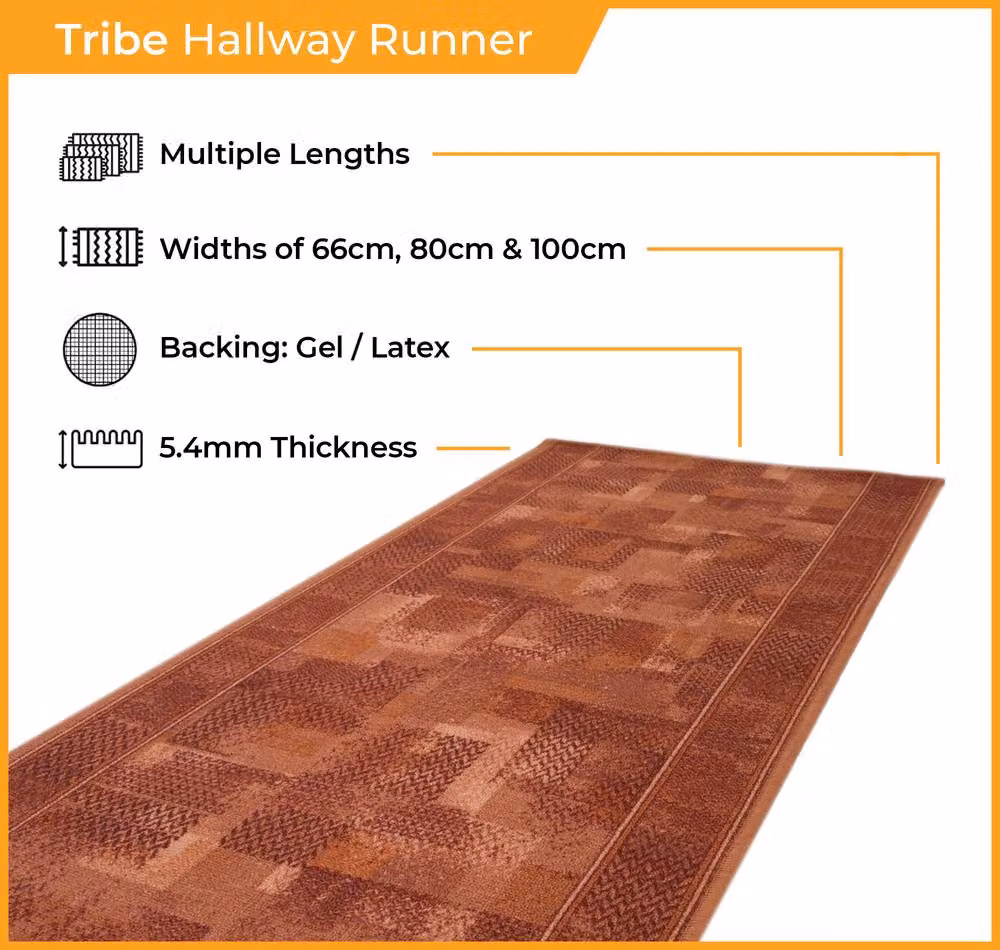 runrug Loop Pile Hallway Runner Rug in Grey, W/D/H: 80 x 420 x 0.54 cm – 4