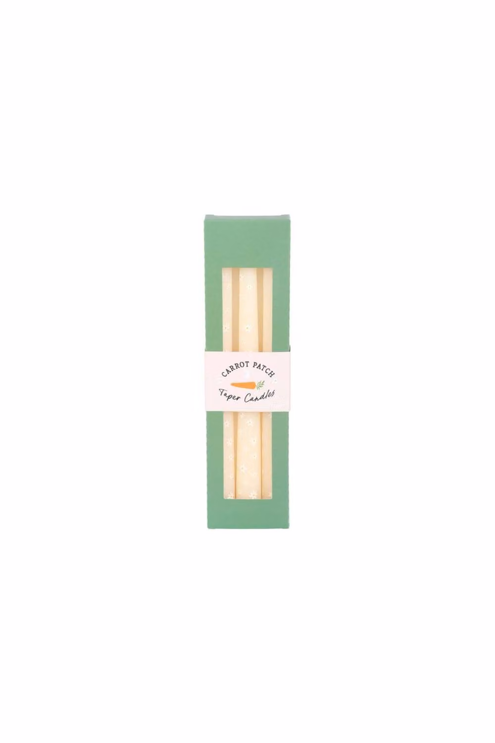 KDMD Set of 3 Carrot Patch Daisy Taper Candles in White – 2