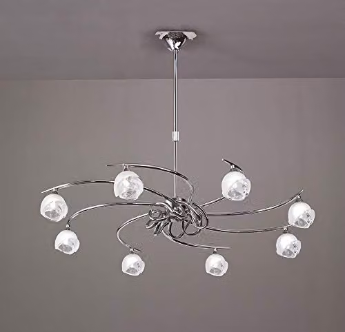 Netlighting Fragma Telescopic 8 Light G9 Suspended Pendant Light in Polished Chrome and Grey – 2
