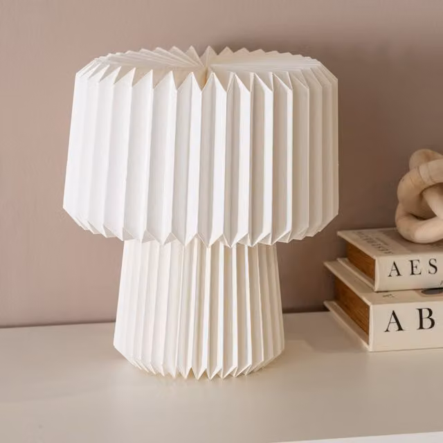 ValueLights Origami Paper Table Lamp in White and Blue