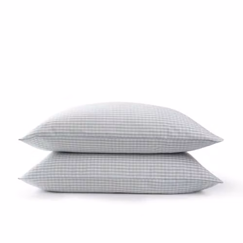 Christy Gingham Yarn Dye Cotton Standard Pillowcase Pair, Blue, W/H: 75 x 50 cm – 2