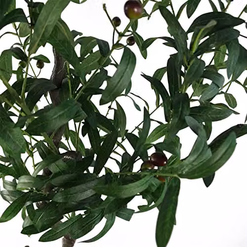 Leaf Design UK 120cm Artificial Green Olive Tree in a Black Plastic Pot – 4