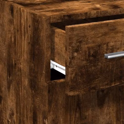 vidaXL Modern Sideboard in Smoked Oak, Brown Engineered Wood, W/D/H: 30 x 42.5 x 93 cm – 5