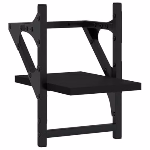 vidaXL Set of 2 Wall-Mounted Shelves with Bars in Black, W/D/H: 20 x 25 x 30 cm – 3