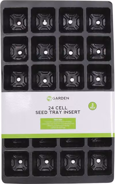 My Garden Black Plastic Planter Cell Inserts, 24 Cells per Tray