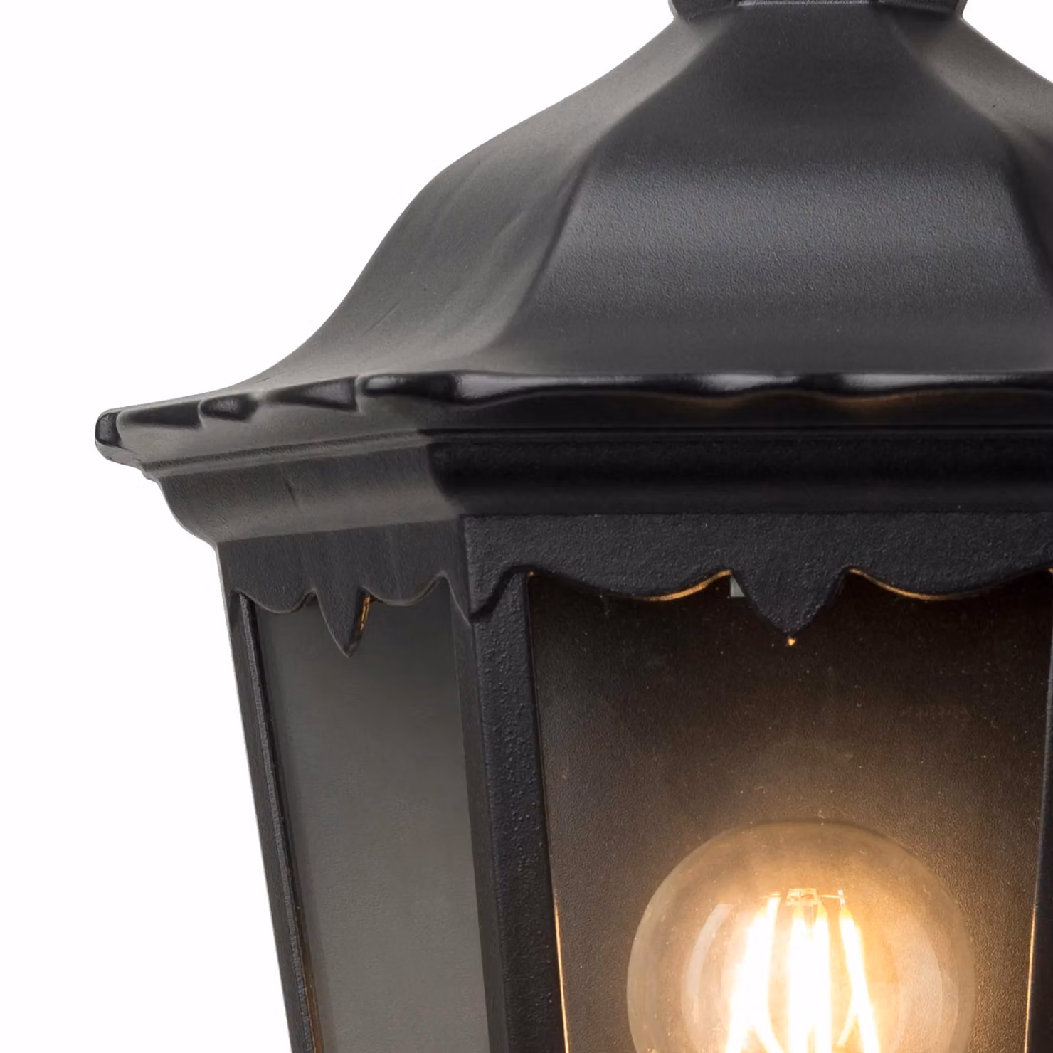 First Choice Lighting Sienna Set of 2 Black IP44 Outdoor Half Lantern Wall Lights – 3