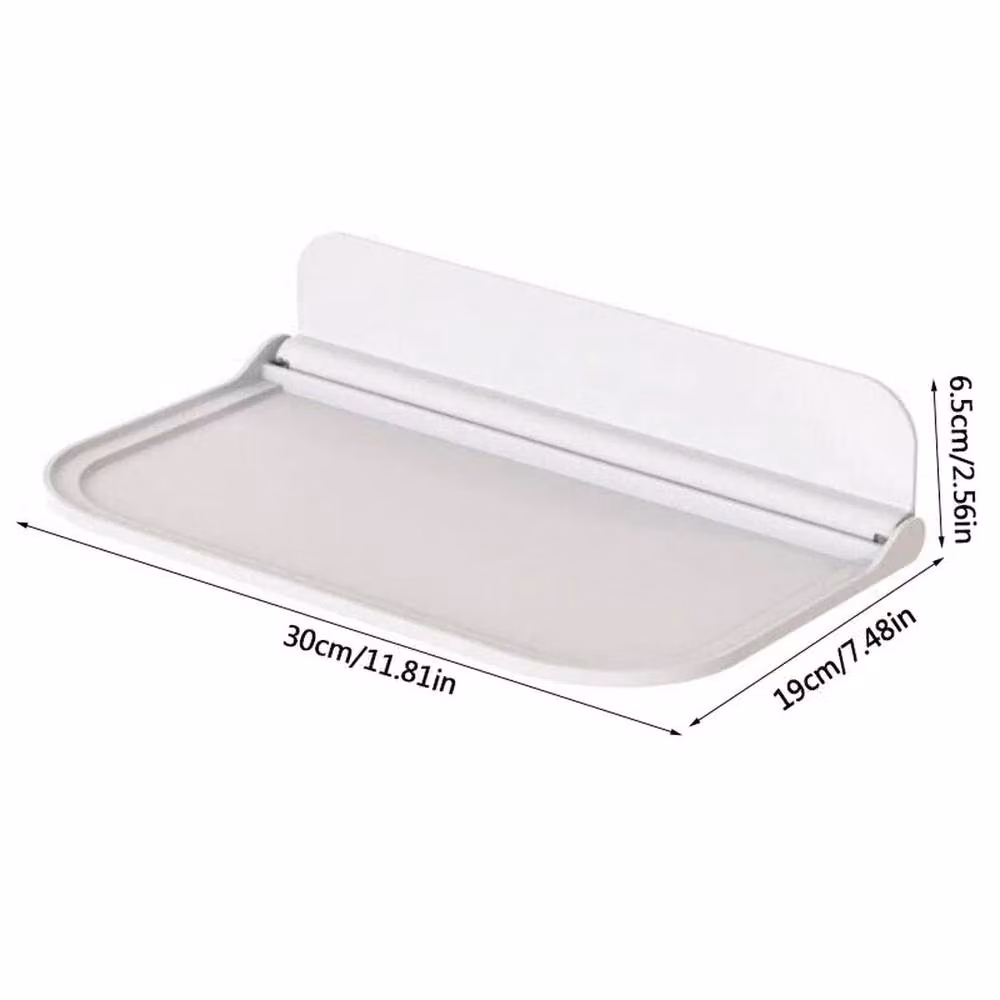 PAWNORA Large Foldable Floating Wall Mounted Shelf in White – 2