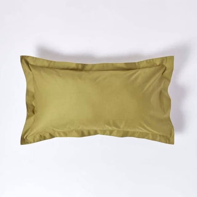 Homescapes 1000 Thread Count Egyptian Combed Cotton Percale Pillowcase in Green