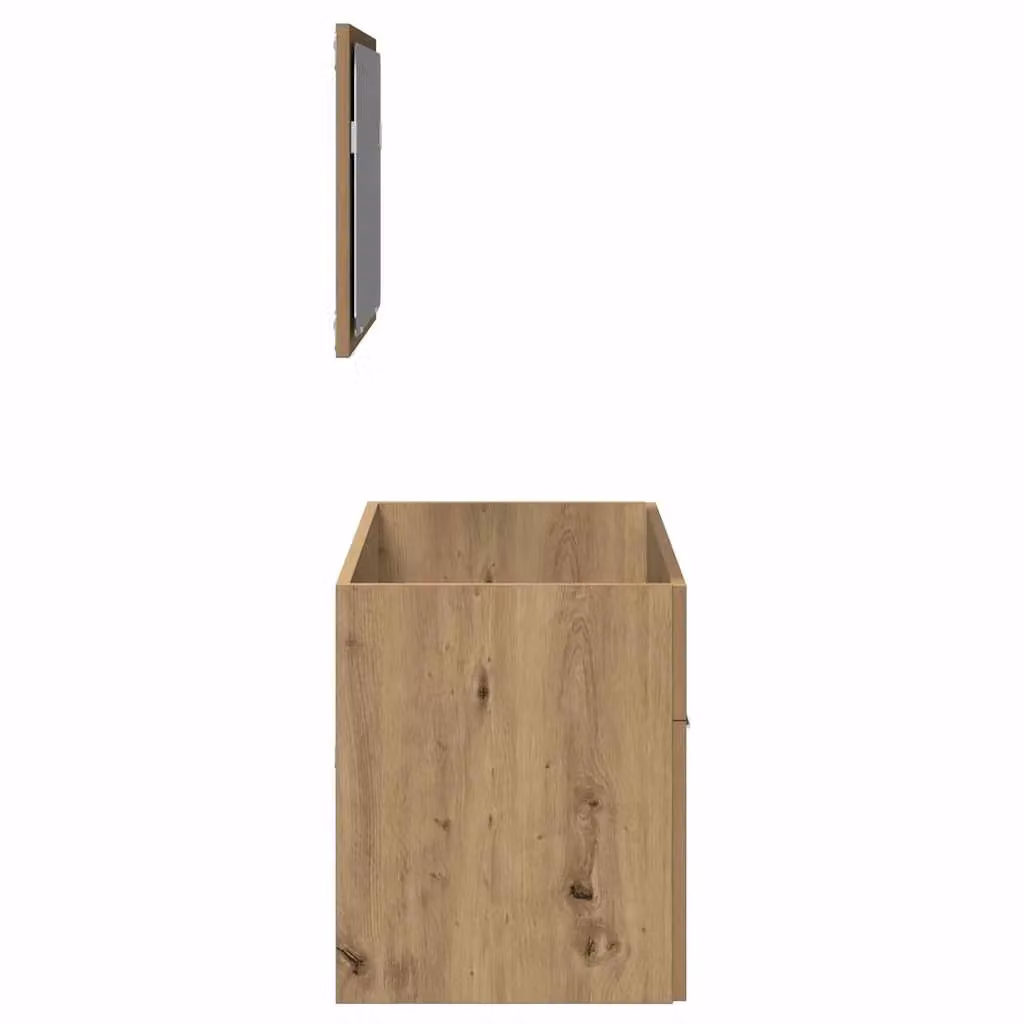Berkfield Home Wall Mounted Modern Bathroom Cabinet with Mirror in Artisan Oak Brown – 3