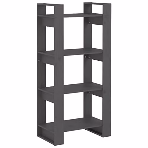 vidaXL Grey Solid Wood Book Cabinet and Room Divider W/D/H: 60 x 35 x 125 cm – 1