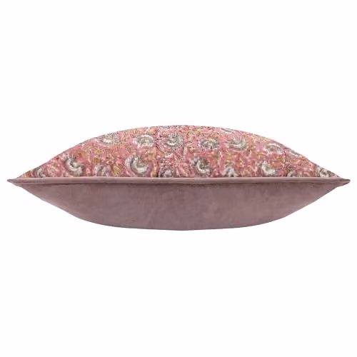 Paoletti Chedworth Floral Cotton Velvet Square Cushion in Pink and Purple, W/D/H: 50 x 50 x 50 cm – 2