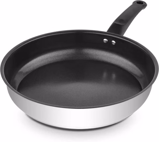 Swan 20cm Ceramic Frying Pan in Silver and Black
