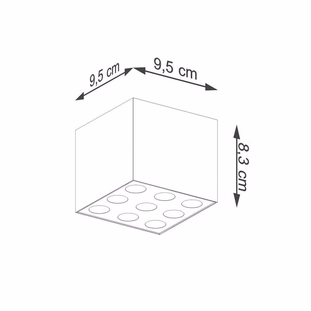 Sollux Lighting Minimalist Black Aluminium Ceiling Lamp, W/D/H: 8.3 x 9.5 x 9.5 cm – 5