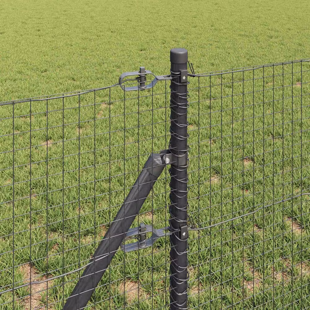 Berkfield Home Modern Welded Wire Fence with 13 Posts, Grey Steel, 0.8 x 25 m – 3