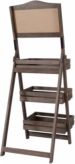 FLAVORA 3-Tier Wood A-Frame Sidewalk Menu Chalkboard Sign, Brown, W: 50 cm, D: 50 cm