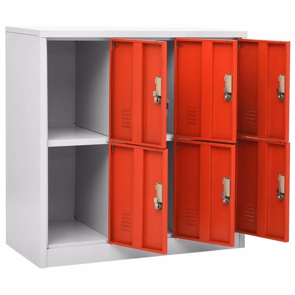 Berkfield Home Set of 2 Wall Mounted Metal Locker Cabinets in Grey and Red, W/D/H: 90 x 45 x 92.5 cm – 3