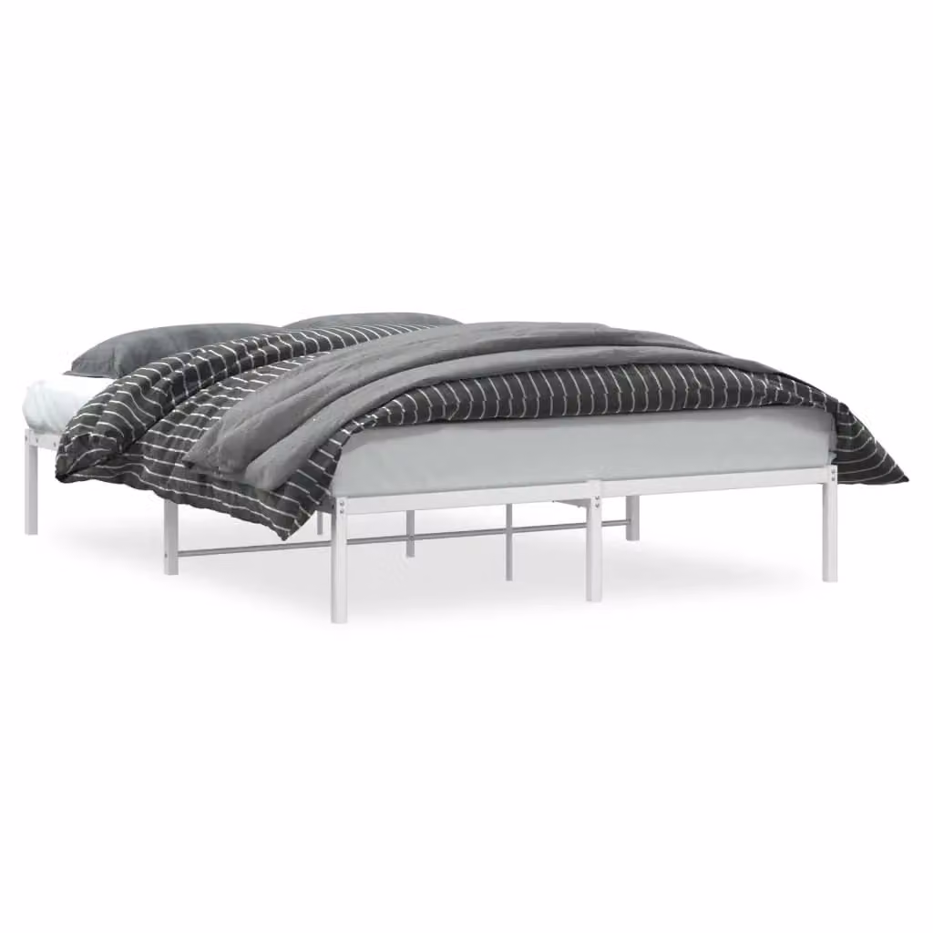 Berkfield Home Metal Bed Frame in White, W/D/H: 160 x 200 cm – 2