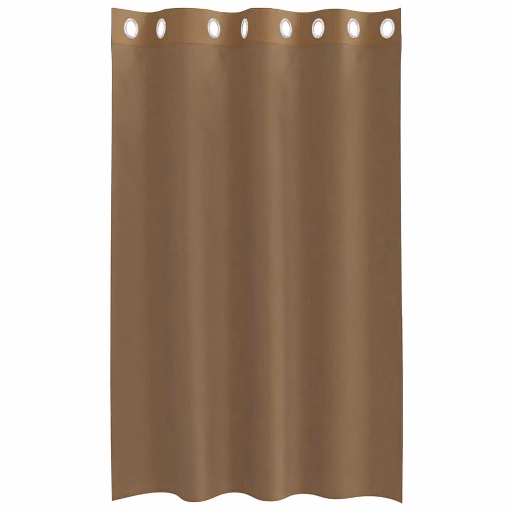 Berkfield Home Transparent Voile Fabric Panel Curtains with Eyelets, Brown, 2 Pack, W: 140 cm, H: 175 cm – 3