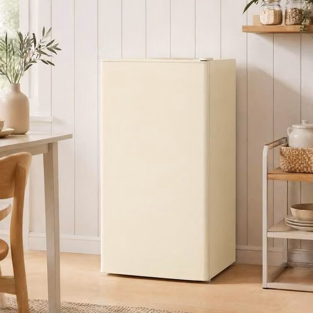 STILVORA Under-counter Fridge Freezer with Chiller Box, 91L, Beige – 1