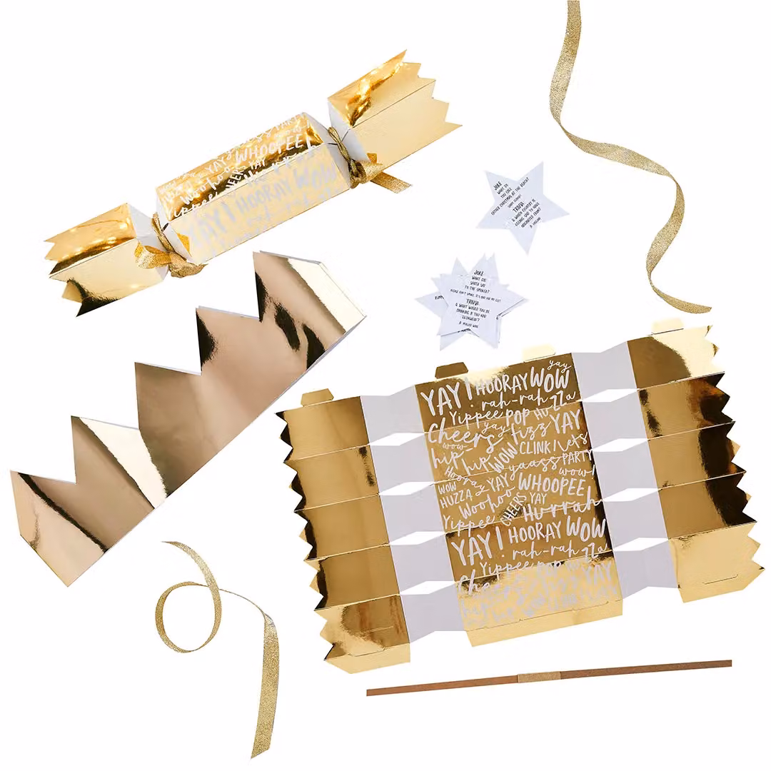 Club Green Gold Core DIY Christmas Paper Crackers, Pack of 6 – 2