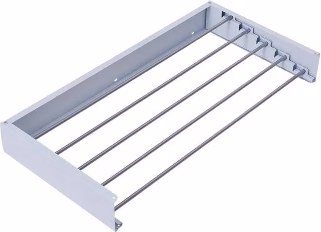 Garden Sanctuary White Wall Mounted Foldable Towel Drying Rack in Aluminium and Coated Steel
