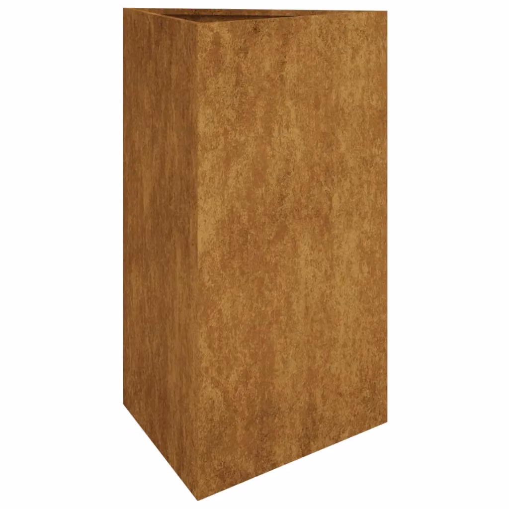 Berkfield Home Brown Corten Steel Garden Planter Tub W/D/H: 50 x 43 x 75 cm – 2