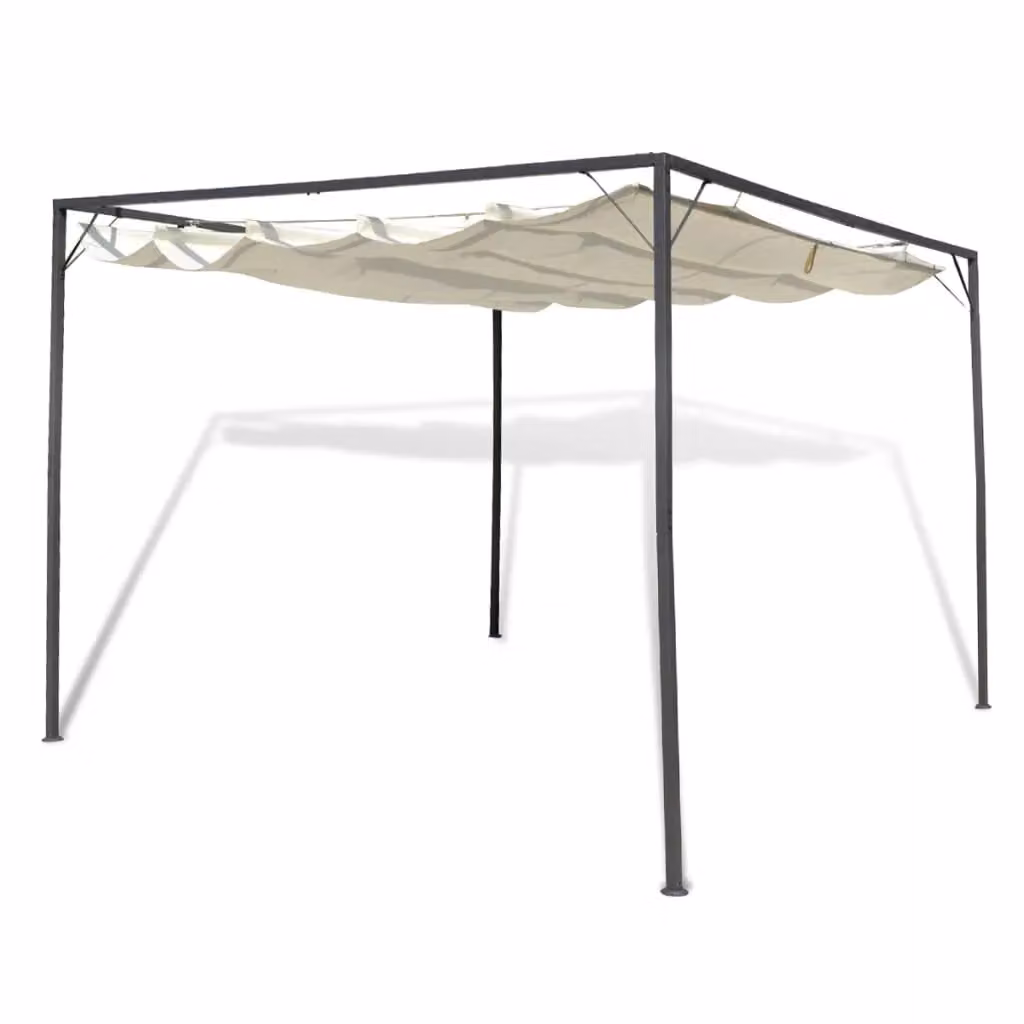 Berkfield Home Garden Gazebo with Retractable Roof Canopy in Beige – 2