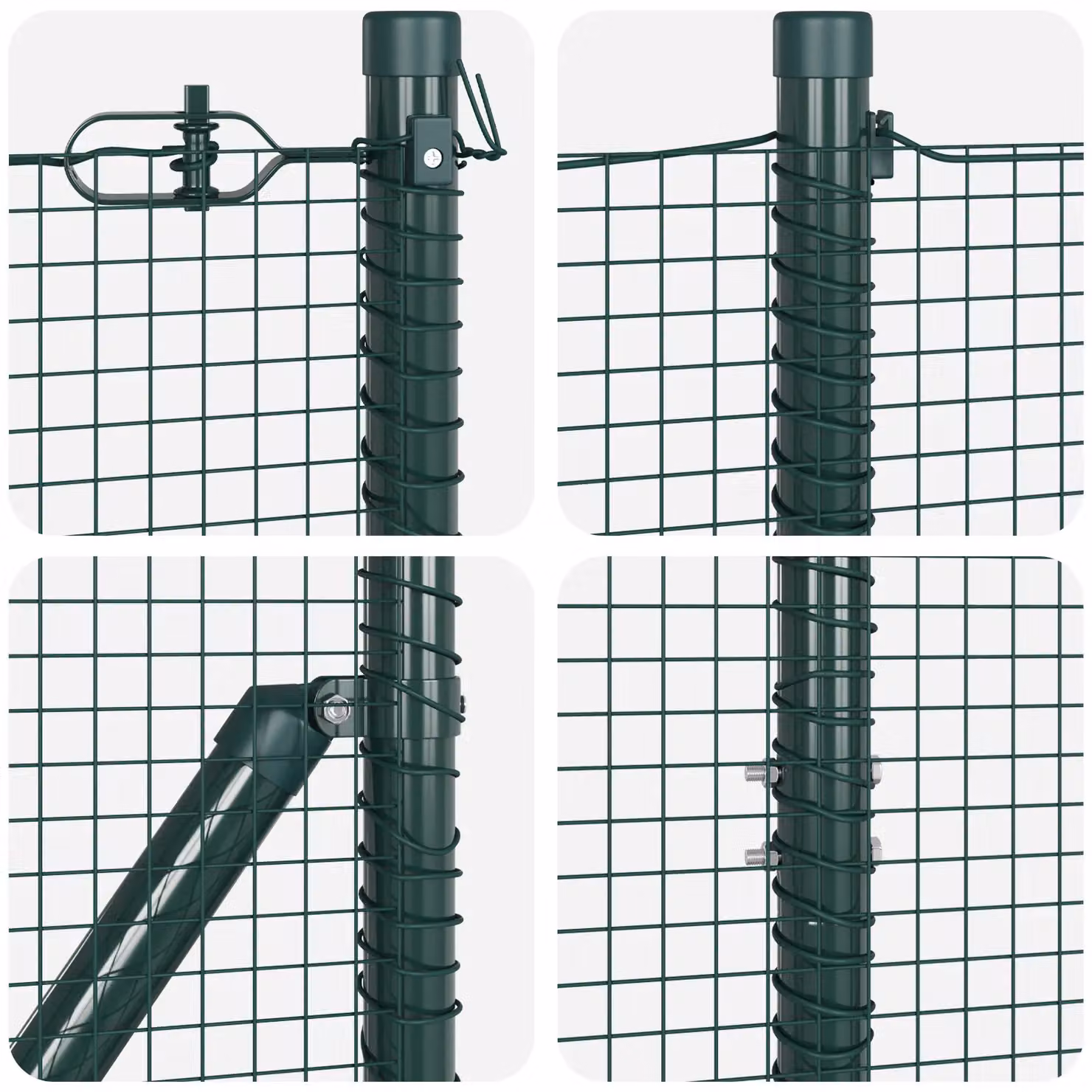 Berkfield Home Green Steel Welded Wire Fence with 13 In-Ground Spike Posts, 1.4 x 50 m – 4
