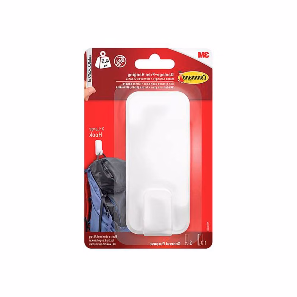 3M Command Utility Hook XL 4.5kg in White – 2