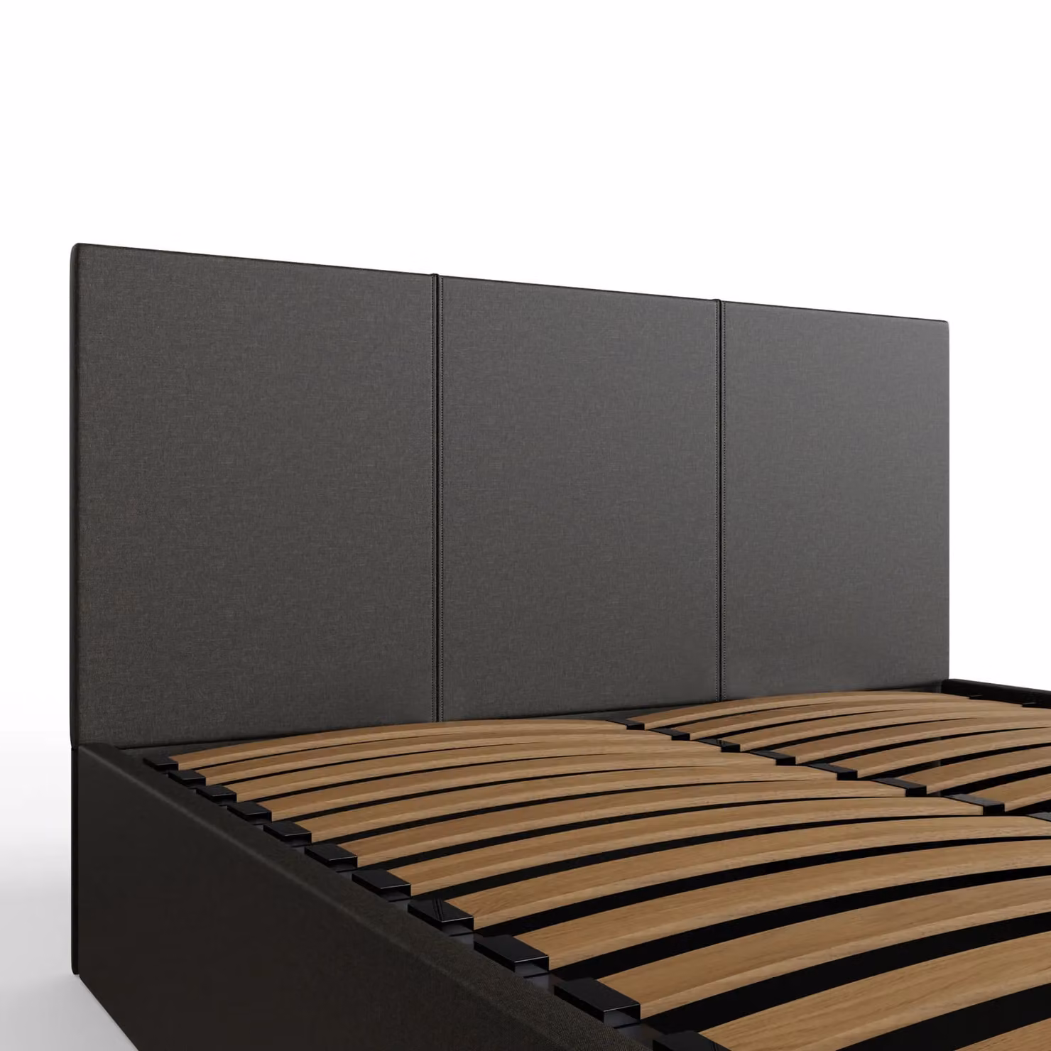 GFW Ecuador Grey Hopsack Fabric Side Lift Ottoman Bed Frame, Double 140 x 200 cm – 5