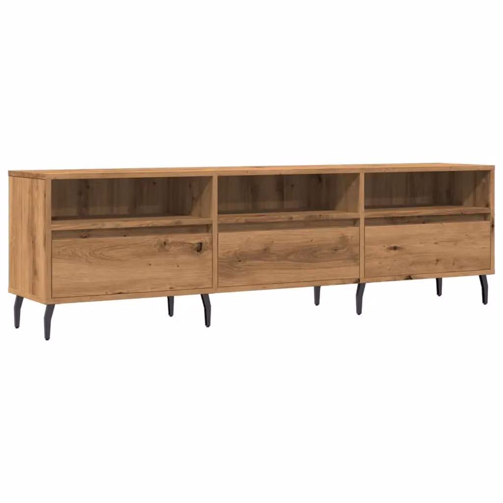 Berkfield Home Artisan Oak TV Cabinet in Brown, W/D/H: 150 x 30 x 44.5 cm – 2