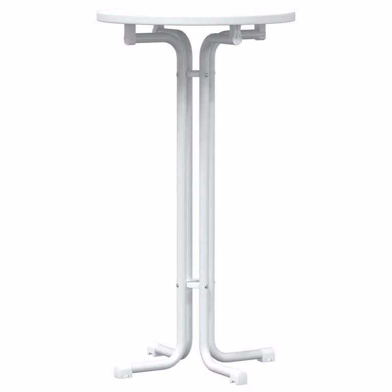 Berkfield Home Modern Rectangular Dining Table in White with MDF and Metal Sled Base, W: 110 cm, D: 60 cm, H: 60 cm