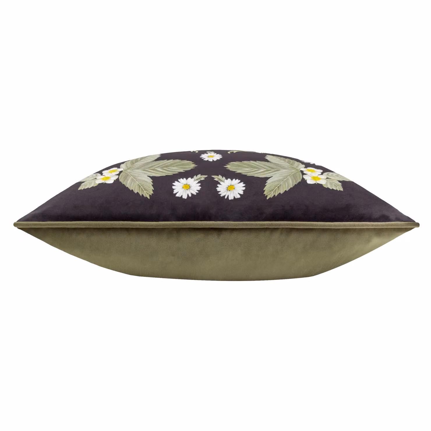 Wylder Nature Braywick Clarence Floral Velvet Piped Cushion, Multicolour, W/D/H: 43 x 43 x 43 cm – 3