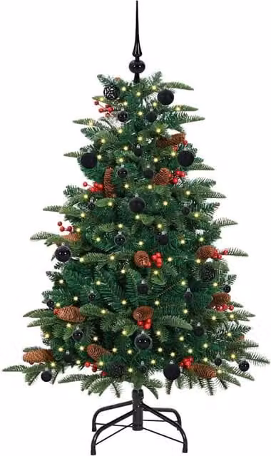 Berkfield Home Elegant Green Artificial Christmas Tree with 150 LEDs and Stand – 1