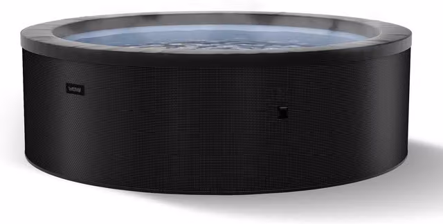 Wave Spas Wave Tahoe 4-Person Inflatable Round Foam Hot Tub with Integrated Heater and 70 Jets in Grey – 1