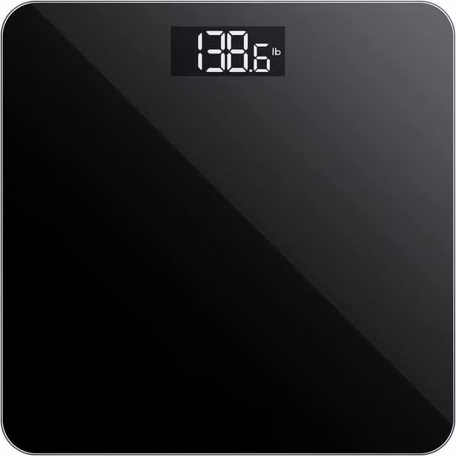 NESTLUNE LCD Digital Electronic Body Bathroom Scale, Black, W: 60 cm x D: 60 cm – 1
