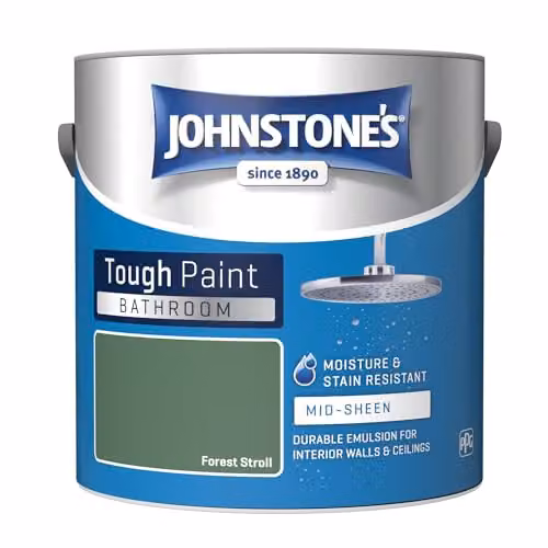 Johnstone's Forest Stroll Bathroom Paint, Green, Mid Sheen, 2.5L – 5