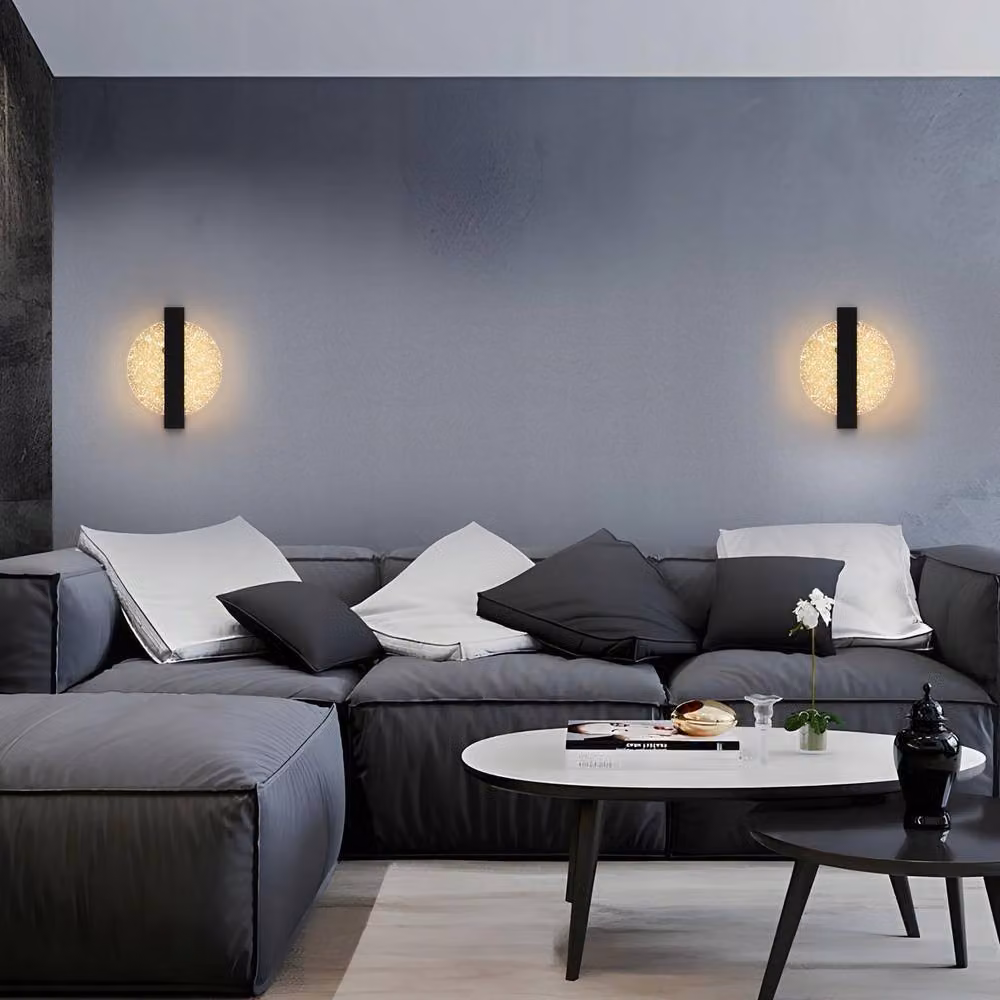 COMELY Modern Round LED Indoor Wall Light, 18W, Black, Warm White – 3