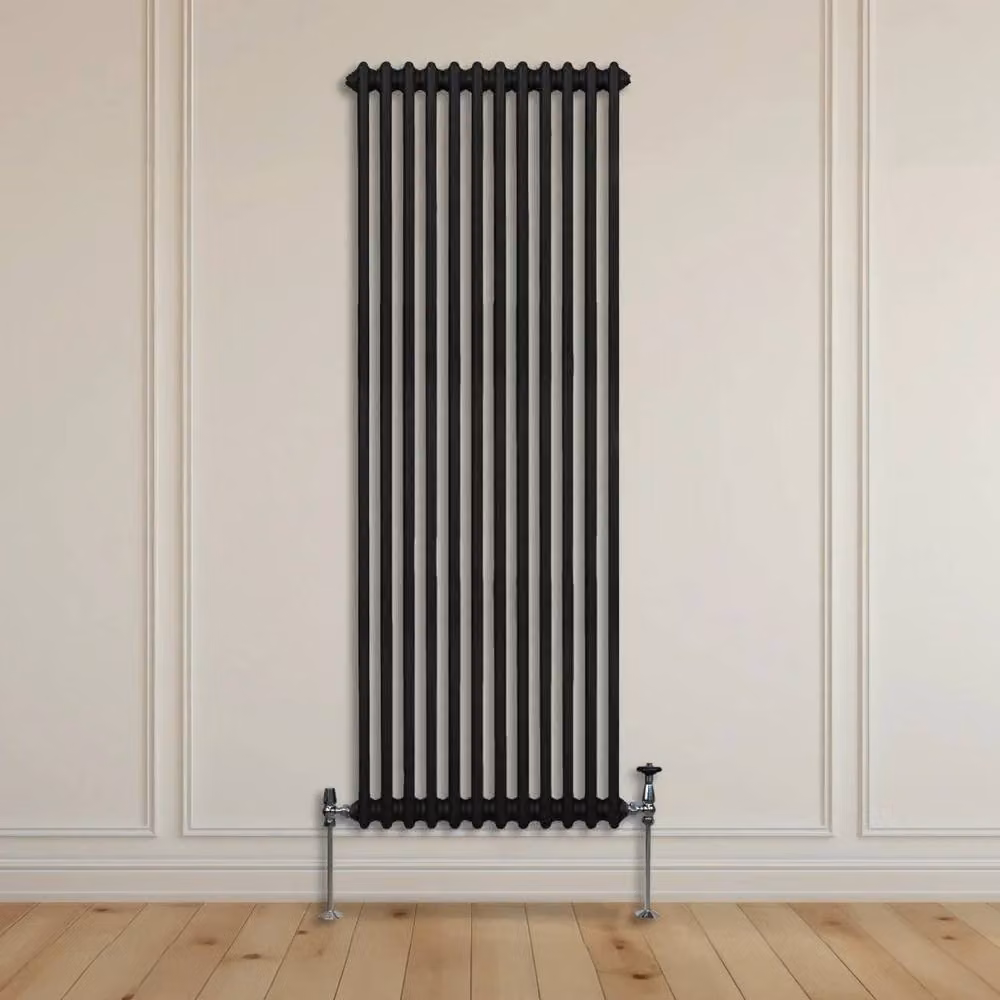 Monstershop Traditional 2 Column Steel Radiator in Black, H 180 cm x W 56.2 cm x D 7 cm – 7
